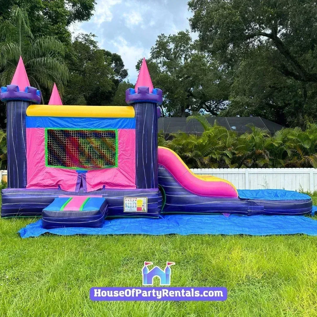 Princess Pink Combo Castle Waterslide 5